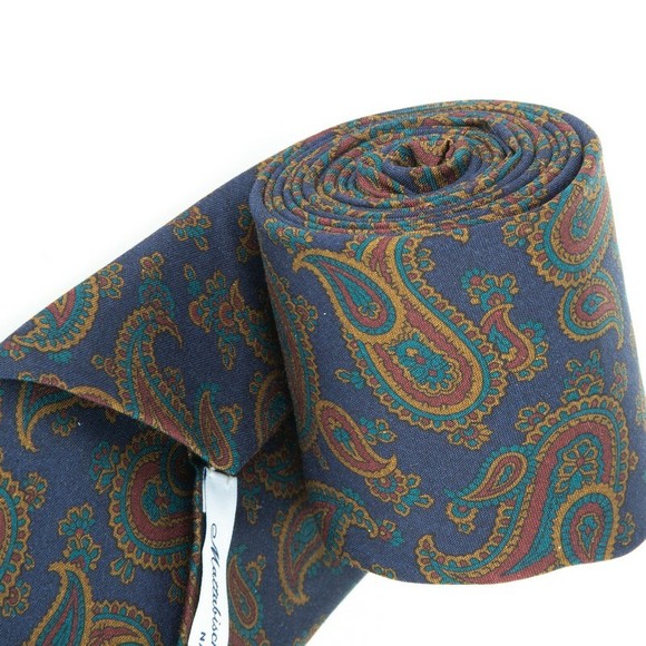MATTABISCH MIDNIGHT BLUE PAISLEY TIE | MENS - Picture 3 of 4